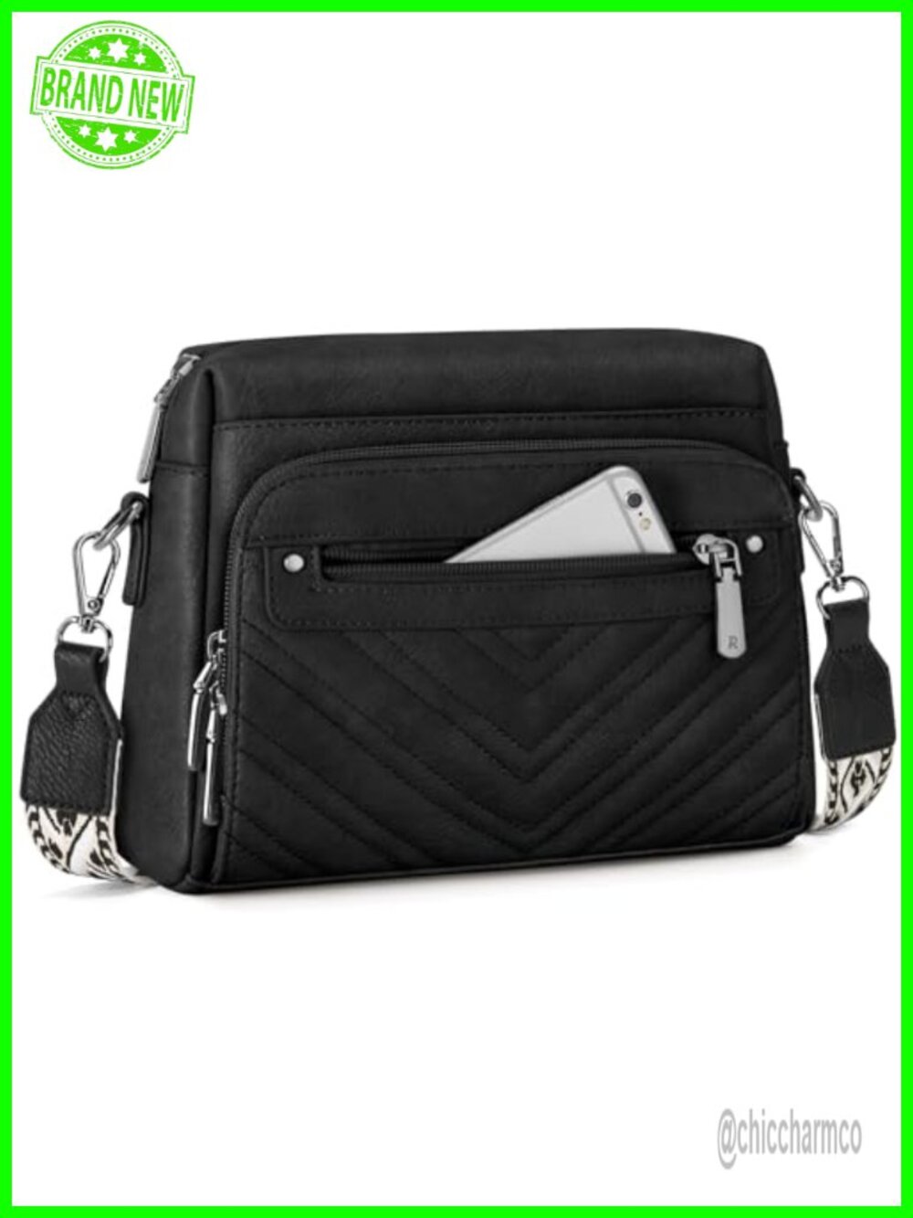 Small Quilted PU Leather Crossbody Wallet Purse with Card Slots